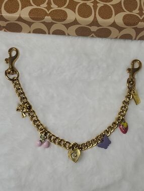 Gold-Tone Charm Bracelet with Pink, Purple & Red Enamel Charms